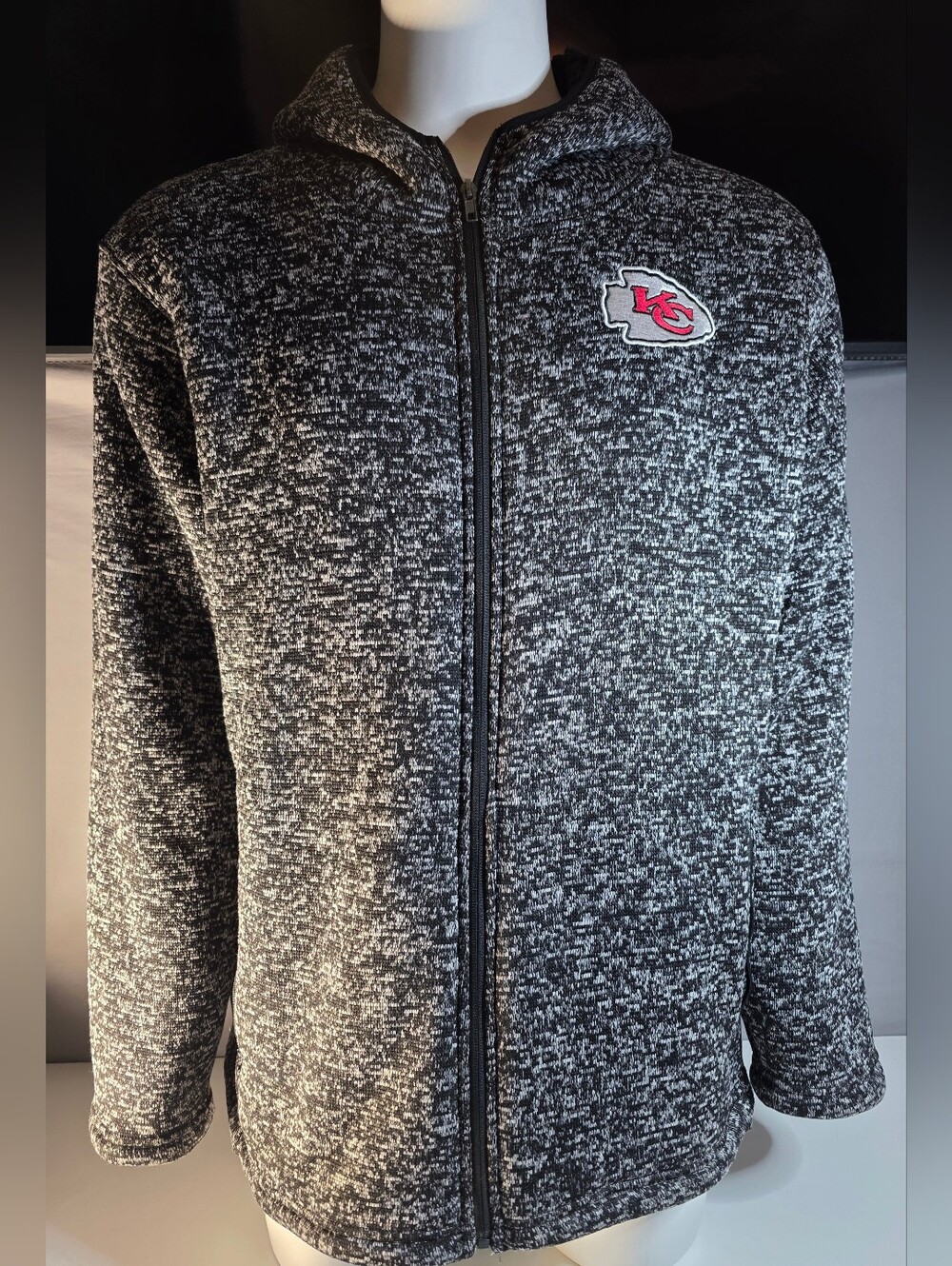 NFL Men's KC Chiefs Sherpa Full Zip Cozy Fleece Hoodie Sweatshirt Jacket Size XL